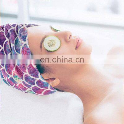 Top Rated Wholesale Mermaid Print Bath Fast Custom Long Turban Quick Dry Hair Drying Towel photo-2