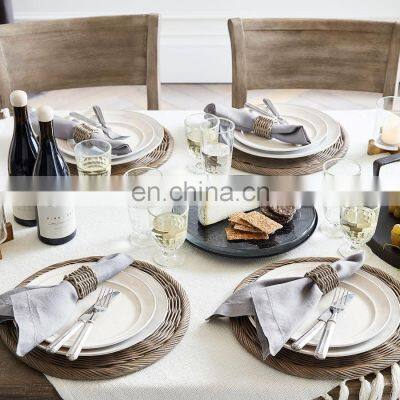 Hot Sale Rustic Rattan Napkin Ring WHolesale in Bulk Tableware Set Napkin Holder Rings Wovenmade in Vietnam photo-3