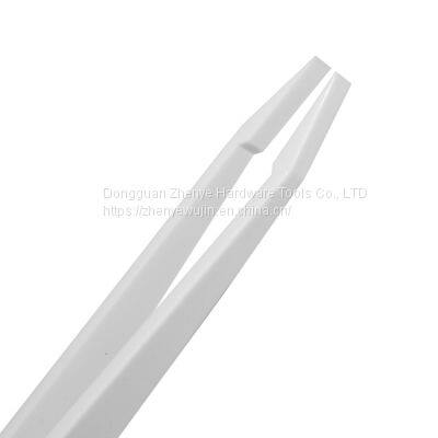 Antistatic Plastic Tweezers White Dust-free Purification Pointed Wide Flat Round Head Special Tools for Maintenance Electronics Factory photo-2