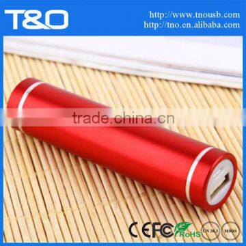 Custom cylinder 2600mah power bank travel charger