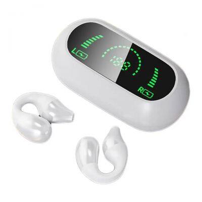 Mini Clip Wireless Earphone In-Ear Bone Conduction BT Touch Power Digital Display TWS Sport Headphone