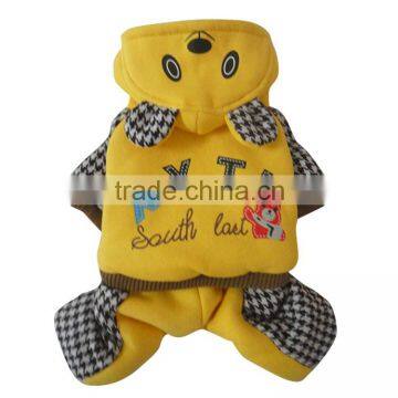 Cartoon Bear Four-foot Thick Warm Yellow Pet Dog Sweater photo-2