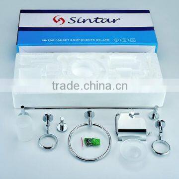 Ceramic Simple Modern Design 6 Pcs Zinc Alloy Bathroom Accessories Set photo-3