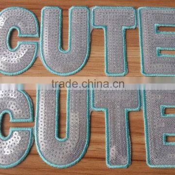 2015 New Arrive Heat Seal " CUTE" Letter Emboridery Patches - S1430 photo-2