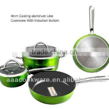 5Pcs High Quality 4mm casting aluminum like Cookware Set