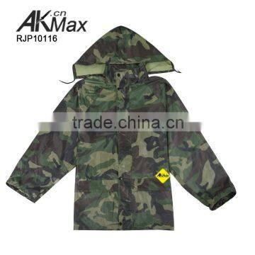 Waterproof Camouflage Raincoat Military PVC Rainsuit Army Suit photo-2