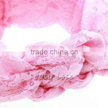 Fancy Lace Elastic Headbands - Knitted Head Wraps for 0-4years Old Kids Hair Accessory - Wide Lace Headband photo-4