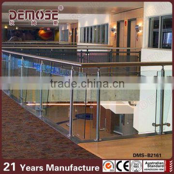 glass balcony railing/interior glass railing/stainless steel handrail