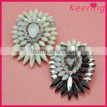 Guangzhou big jelly and black stone brooch for dress WBR-1559