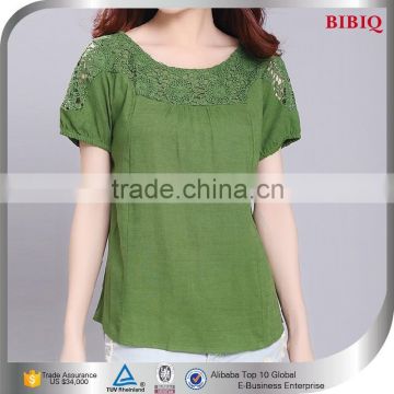 Round Neck Lace Designs New Model Plus Size Tops