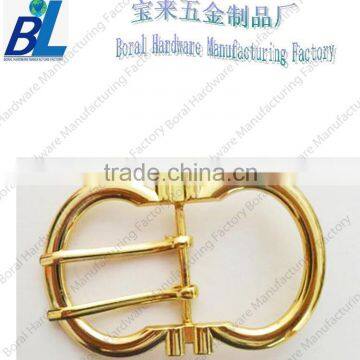 Novelty gold plated lock metal bag buckles with double pins