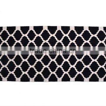 Natural Fibres Designer Black and white cotton rug