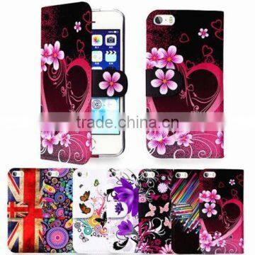 Wholesale Hot Selling Leather Flip Wallet Mobile Phone Case Cover for Iphone SE