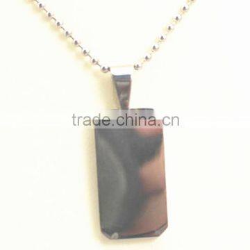 Stainless steel rectangle pendant custom rectangle pendant tag engravable