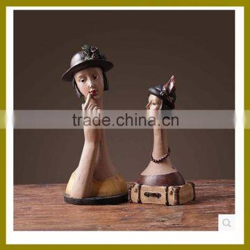 2016 Factory Price Polyresin lady statue Home Decoration