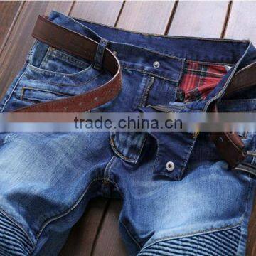 Pleated Men Denim Jeans Pants Famous Brand Washed Ripped Jeans Fashion Designer Biker Jeans Straight Slim Hole Pants photo-4