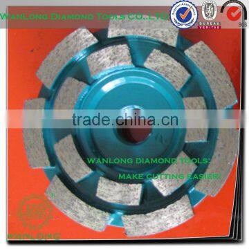 6" double row diamond cup wheel uses diamond double row cup wheel for stone grinding