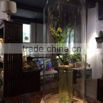 Clear Glass Cloche With Wood Base photo-4