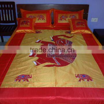 Elephant Silk Indian Bedcover/Bedspread