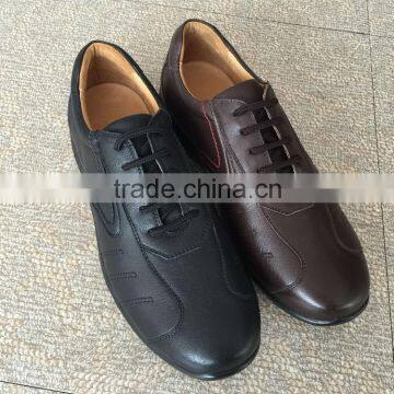 Action leather men's casual shoes pig lining men's casual shoes rubber soles