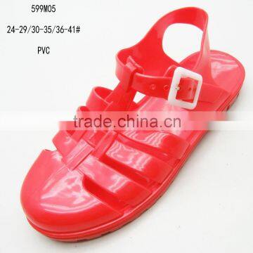 Simple PVC red jelly girls sandals 2016