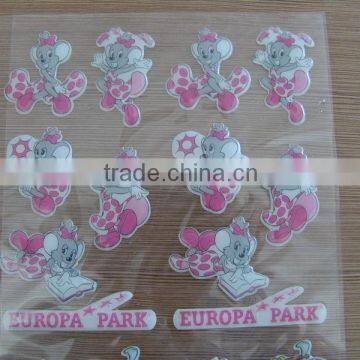 animal transparent pvc puffy sticker/custom foam sticker