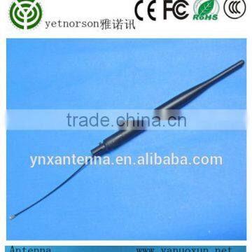 good performance 5dbi 2.4GHZ WIFI rubber antenna with 1.13 cable and IPEX connectror