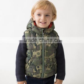 boys winter windproof camouflage down vest