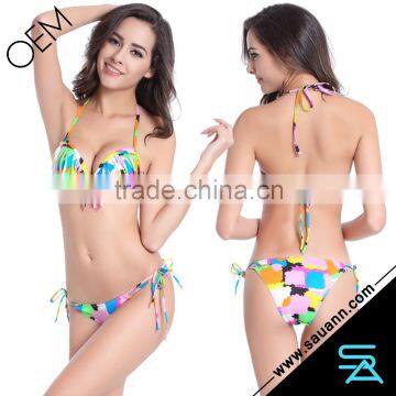 Women Summer Sun Beach Swim Bandeau Triangle Push-Up Padded Bikini Suit