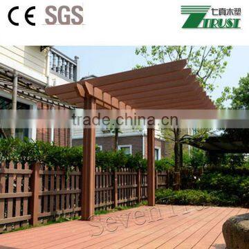 beautiful WPC pergola from China, waterproof WPC materials,, anti-UV, with steel insert