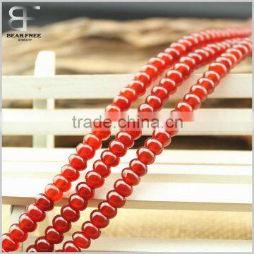 Natural Semi-precious gemstone Red Agate Abacus Round Loose beads Strand