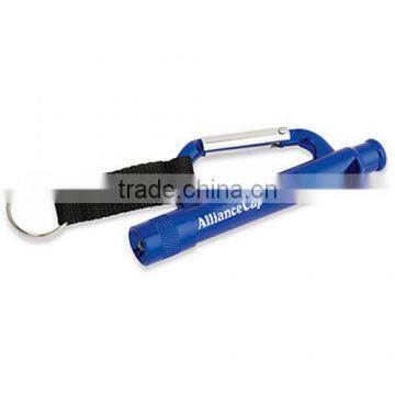 Carabiner Flashlight Whistle with Strap