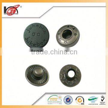 Custom H65 High Quality Metal Spring Snap Button Four Parts Press Buttons For Garment In Gold Finish