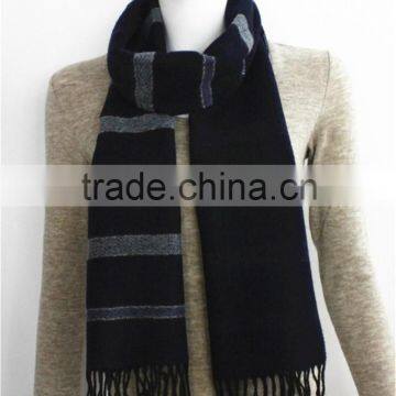 Yarn Dyed Split Joint Wool Scarf With Fringe photo-2