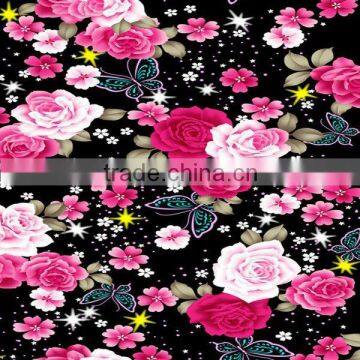 beautiful satin flower print fabric for table skirting