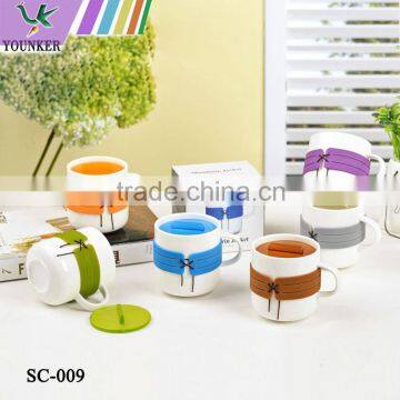 Travel Mug Cup With Silicone Lid Cover Cap Sets photo-3