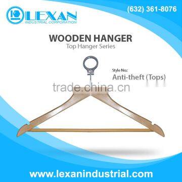 Anti-theft (Tops) - 17" Wooden Hangers for Tops, Shirt, Blouse, Jacket, Blazer, Coat (Philippines)
