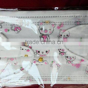 carton printed funny face disposable surgical mask for children