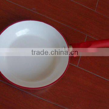 New product Red white ceramic aluminum forged with edge frying pan