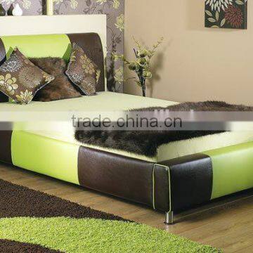 simple pu leather bed, cheap PVC leather bed frame, simple faux leather bed