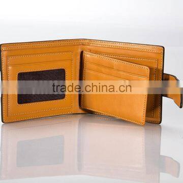 Handmade Italian Leather RFID Blocking Wallet Classical Bi-fold Tan Leather Card photo-2