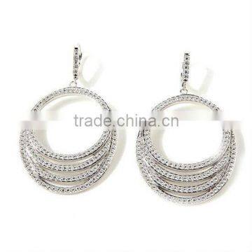 Pave 4-Row Circle Drop Earrings Manufacturer & Factory & Supplier