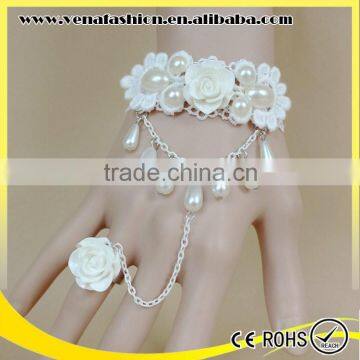 Gothic White Handmade Bridal Bracelet, Holy Bracelets photo-4