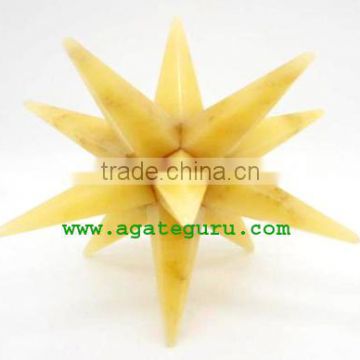 Yellow Quartz Crystal 12 Point Merkaba Star