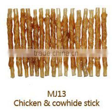 Chicken & Cowhide stick dog chew free additives organic dog treat