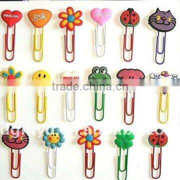 beautiful and special soft pvc clips/ fancy paper clip/ plastic paper clip