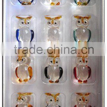 transparent glass owl set decoration for gift