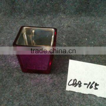Colorful square glass candle holder