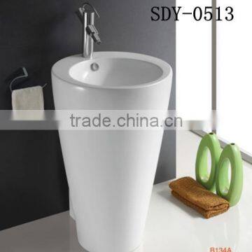 2015 new design big pedestal basin bathroom hand wash sink ceramic stand column basin