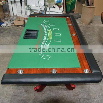 96 inch casino deluxe roulette poker table with wood legs